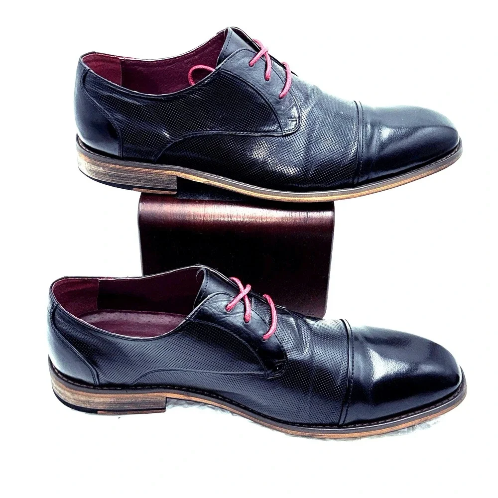 Vintage Foundry Co Oxfords Mens 9.5 Black Excellent Cap Toe Leather VF1004-SE